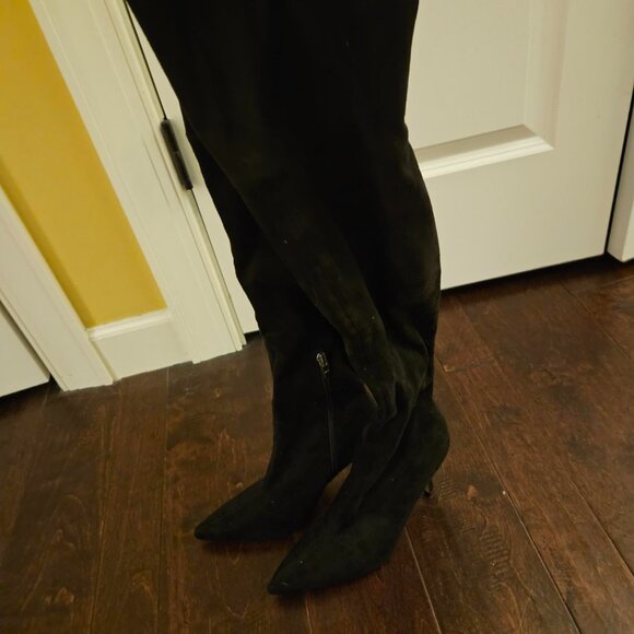 Marc Fisher Tango Over the Knee Boots - Black Suede - Picture 3 of 5